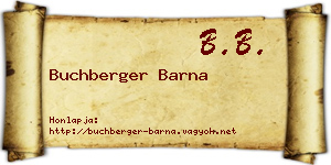 Buchberger Barna névjegykártya